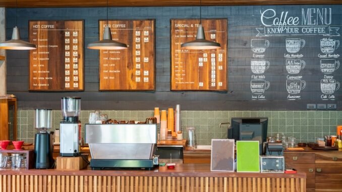 Wooden Coffee Bar ; Coffee Shop Counter